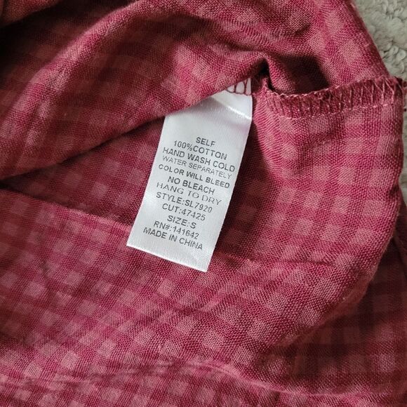 3/$15 She and Sky Red Plaid Shirt - Picture 6 of 6